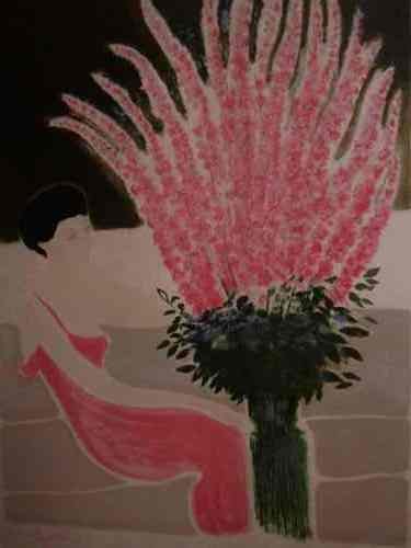 ANDRÉ BRASILIER Mélodie en Rose.: ANDRÉ BRASILIER Mélodie en Rose. Color lithograph on Japan paper. 650x480 mm; 25 1/4x19 inches, full margins. Signed and numbered XXXV/CXXV in pencil, lower margin. A good impression. Pichon 141.
