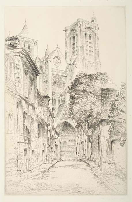JOHN TAYLOR ARMS Three etchings.: JOHN TAYLOR ARMS Three etchings. La Giralda, Seville, 1924. Edition of 150. Signed and dated in pencil, lower right * Bourges, 2 impressions, 1925. Edition of 150. Both signed and dated in pencil, lo