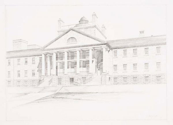 JOHN TAYLOR ARMS Group of 4 pencil drawings.: JOHN TAYLOR ARMS Group of 4 pencil drawings. Cottage Study, 1909 * Cottage Study, 1909. Both after designs by Claude F. Bragdon. Both signed and dated in pencil, lower right * Architectural Study<