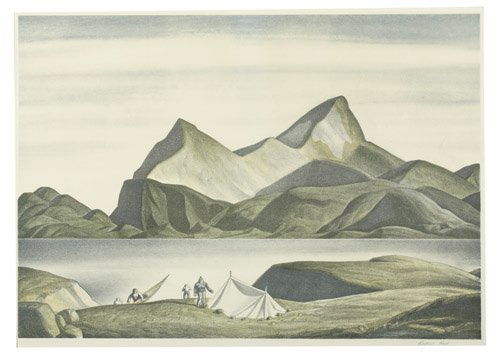 ROCKWELL KENT Sermilik Fjord.: ROCKWELL KENT Sermilik Fjord. Color lithograph, 1931. 335x480 mm; 13 1/4x18 7/8 inches, full margins. Edition of 150. Signed in pencil, lower right. Printed by George Miller, New York. 3/4-inch repair
