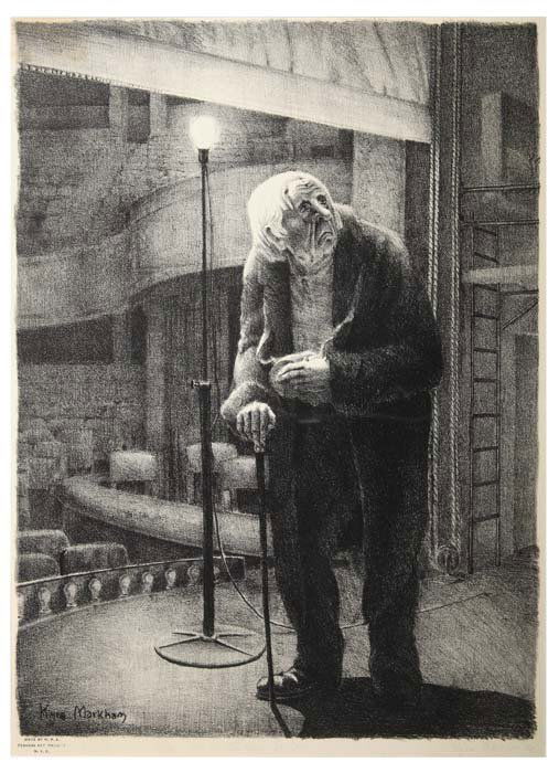 KYRA MARKHAM The Show Is Over.: WPA LITHOGRAPH. KYRA MARKHAM The Show Is Over. Lithograph, 1936. 425x310 mm; 16 7/8x12 1/4 inches, wide margins. Signed and titled in pencil, lower margin. Published by the Federal Art Project,