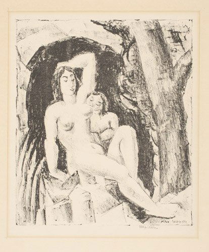 MAX WEBER Mother and Child.: MAX WEBER Mother and Child. Lithograph, 1928. 215x185 mm; 8x7 inches, full margins. Edition of 30. Signed in pencil, lower right. A very good impression. Rubenstein 62. All items are offered for