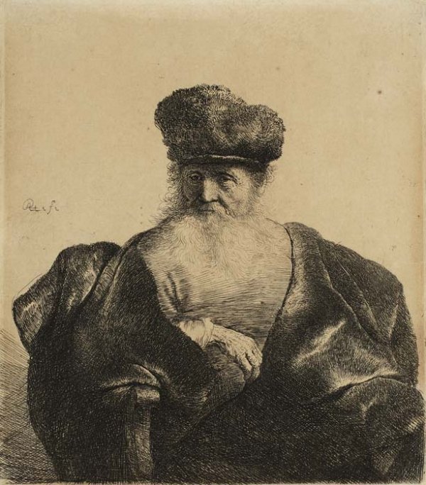 REMBRANDT VAN RIJN Old Man with Beard, Fur Cap