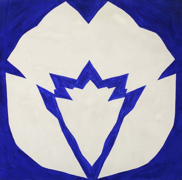 JACK YOUNGERMAN January Blue-White.: JACK YOUNGERMAN January Blue-White. Oil on canvas, 1965-1966. 1208x1208 mm; 48x48 inches. Signed, titled and dated in oil, verso. Ex-collection Betty Parsons Gallery, New York. Exhibited at the Nation