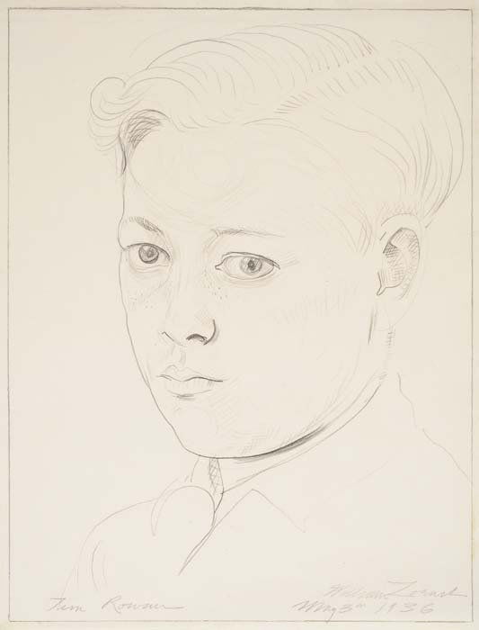 WILLIAM ZORACH Tim Rowan.: WILLIAM ZORACH Tim Rowan. Pencil on thin, cream wove paper, 1936. 280x215 mm; 11x8 1/2 inches. Signed, titled and dated in pencil, lower margin. All items are offered for sale subject to Swann G