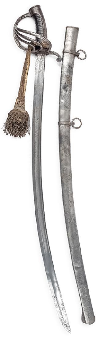 Polish Light Cavalry Officer's Sabre, 18th/19th c.: Polish Light Cavalry Officer's Sabre, 18th/19th c. total length in a scabbard 988 mm, sabre length 940 mm, blade length 800 mm, blade width (at the base) 28 mm, blade edge (at the base) 6 mm, sabre we
