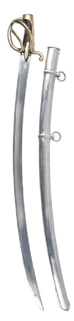 French Light Cavalry Sabre, ANXI Pattern: French Light Cavalry Sabre, ANXI Pattern total length in a scabbard 1036 mm, sabre length 1016 mm, blade length 877 mm, blade width (at the base) 37 mm, blade edge (at the base) 11 mm, sabre weight 11