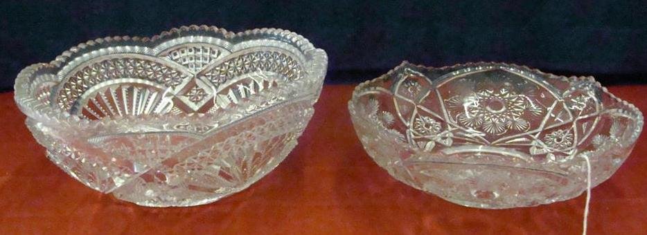Two Cambridge Near cut Bowls. Auction Estimate $20-50.: Two Cambridge Near cut Bowls. Auction Estimate $20-50.