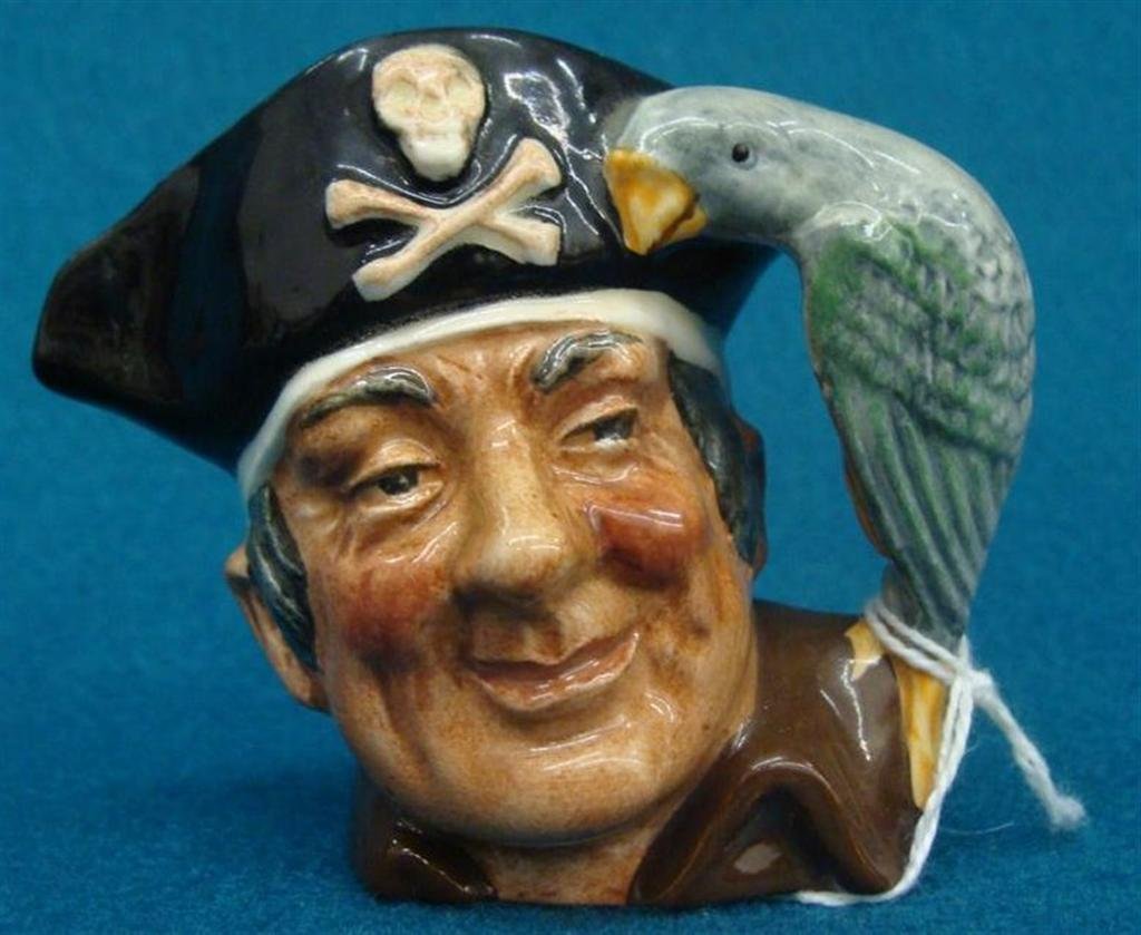 Royal Doulton Character Jug: Long John Silver; #D6512;: Royal Doulton Character Jug: Long John Silver; #D6512; Miniature. Auction Estimate $30-50.