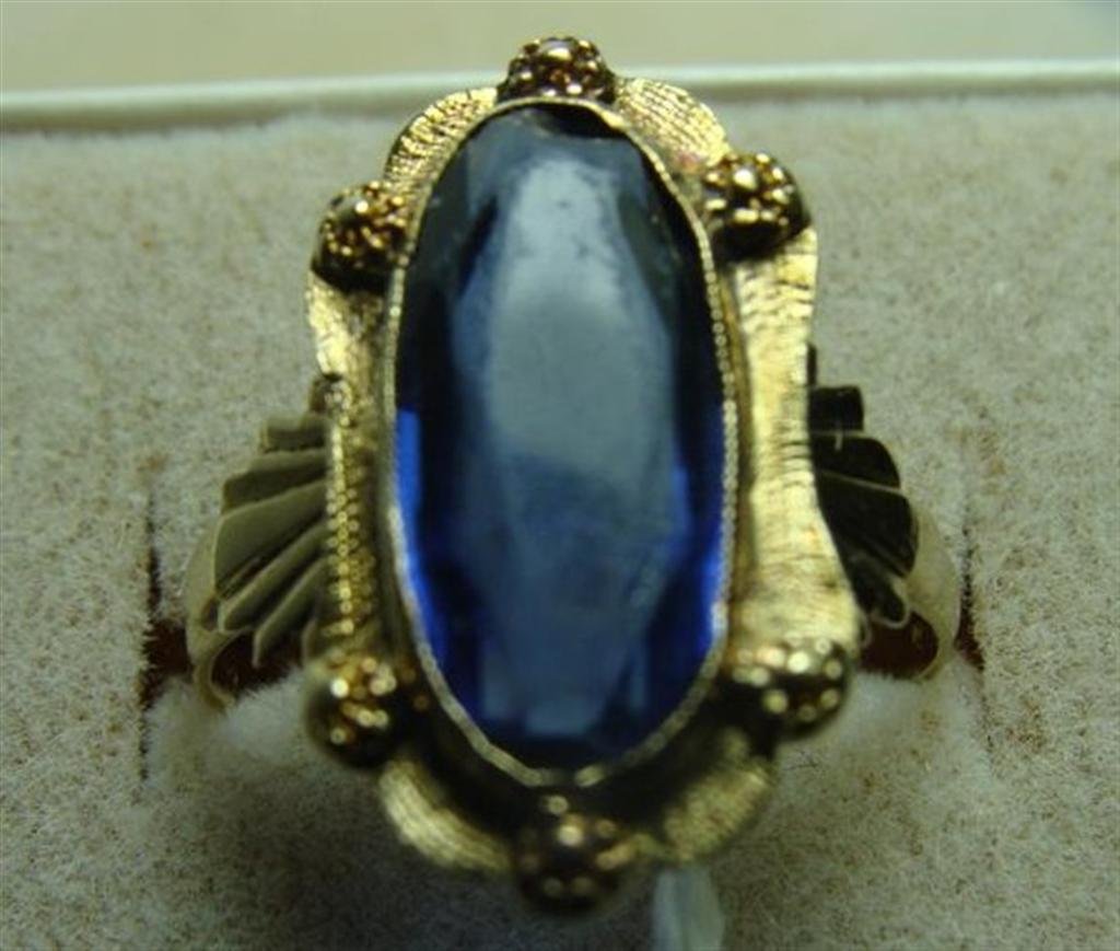 14K Yellow Gold Ring With Oval Shaped Blue Stone; Size: 14K Yellow Gold Ring With Oval Shaped Blue Stone; Size 6.5; 2.6 Grams. Auction Estimate $80-150.