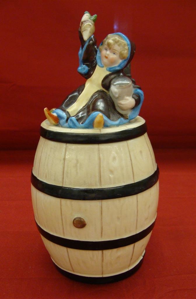 Antique Martin Paulson Munchen Lithophane Stein; 1/2: Antique Martin Paulson Munchen Lithophane Stein; 1/2 Liter. Girl on Top of Lid with Turnip in Her Hand. Auction Estimate $400-600.