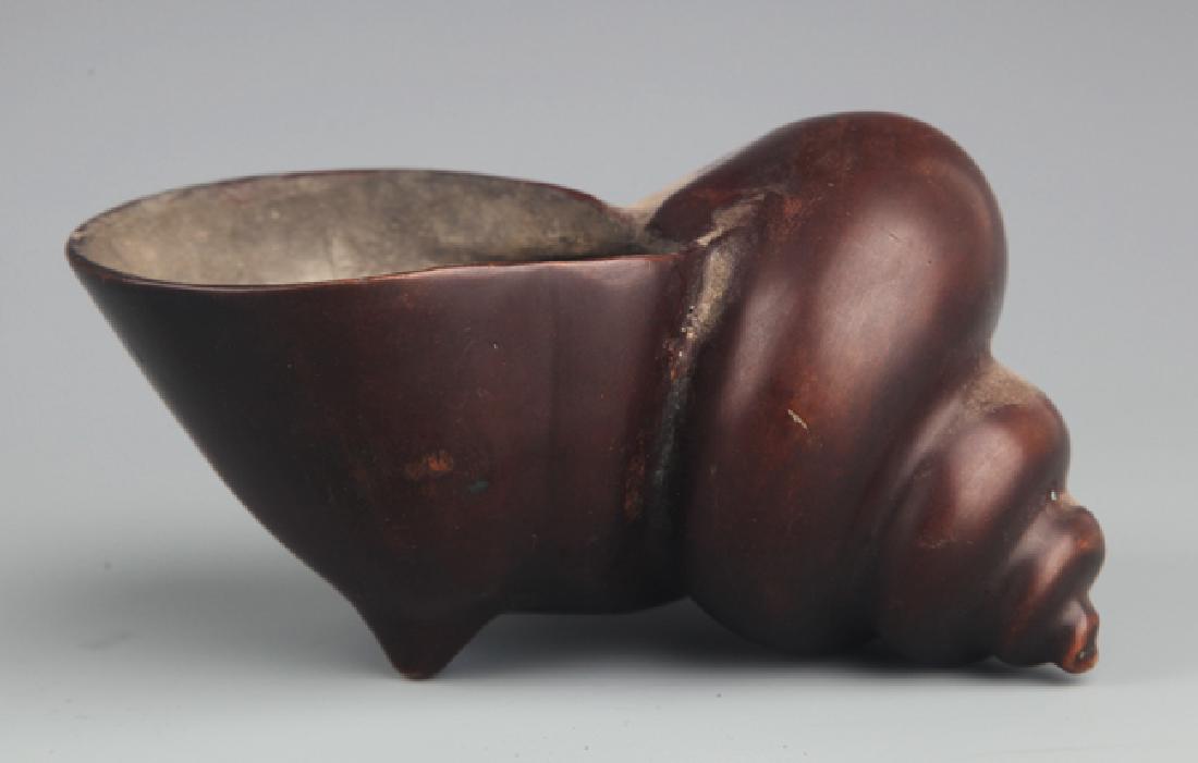 A BRONZE CONCH SHAPE BRONZE CENSER (1 of 4)