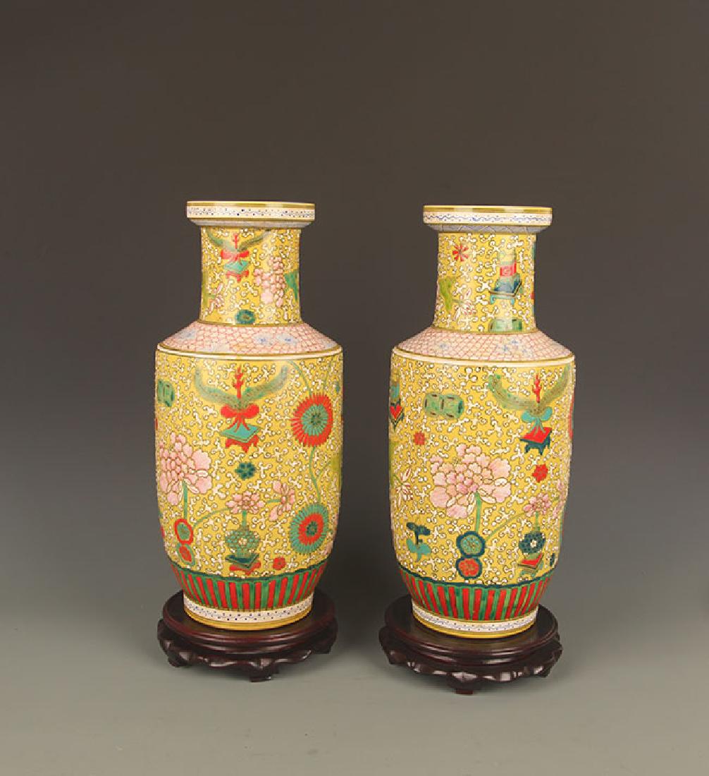 PAIR OF YELLOW COLOR GLAZED PORCELAIN JAR (1 of 10)