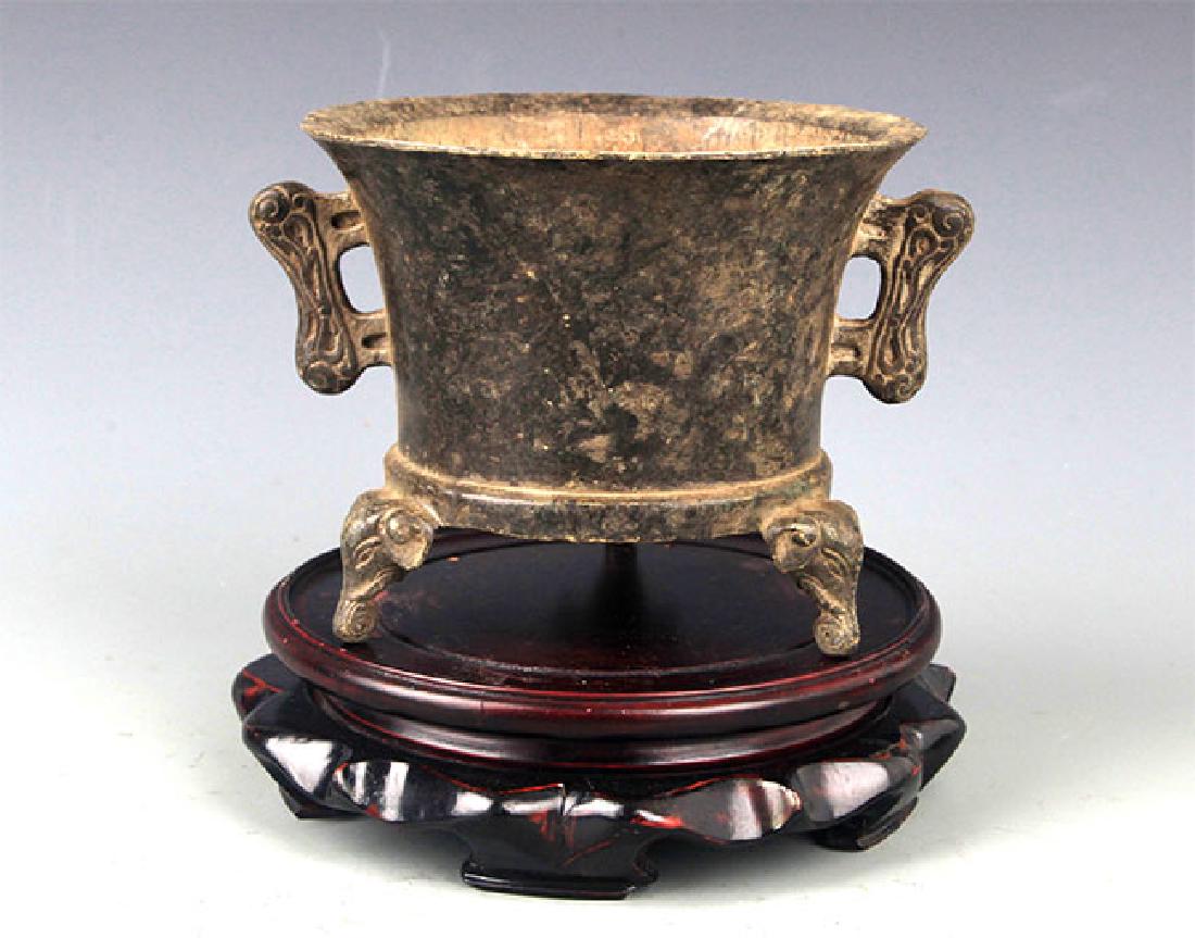 A DOUBLE EAR BRONZE CENSER (1 of 5)