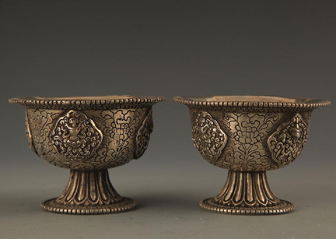 PAIR OF FINELY MADE BRONZE CUP (1 of 5)
