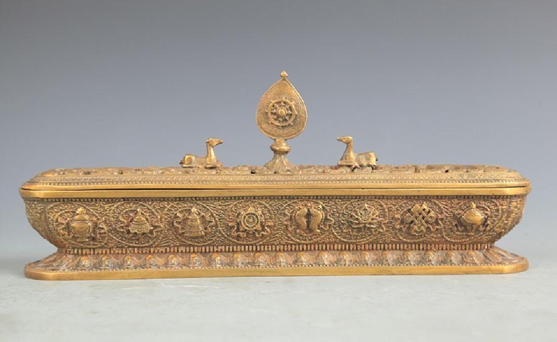 A FINE TIBETAN BRONZE AUSPICIOUS AROMATHERAPY (1 of 6)