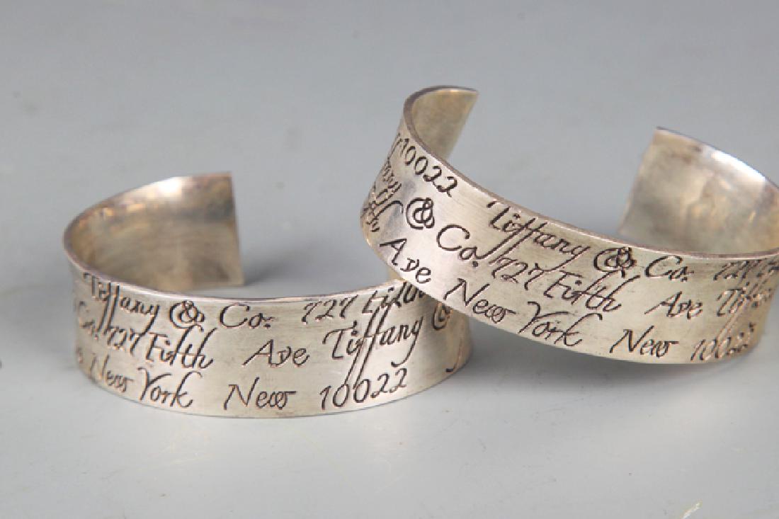 PAIR OF FINELY CARVED SILVER PLATED BANGLE (1 of 3)