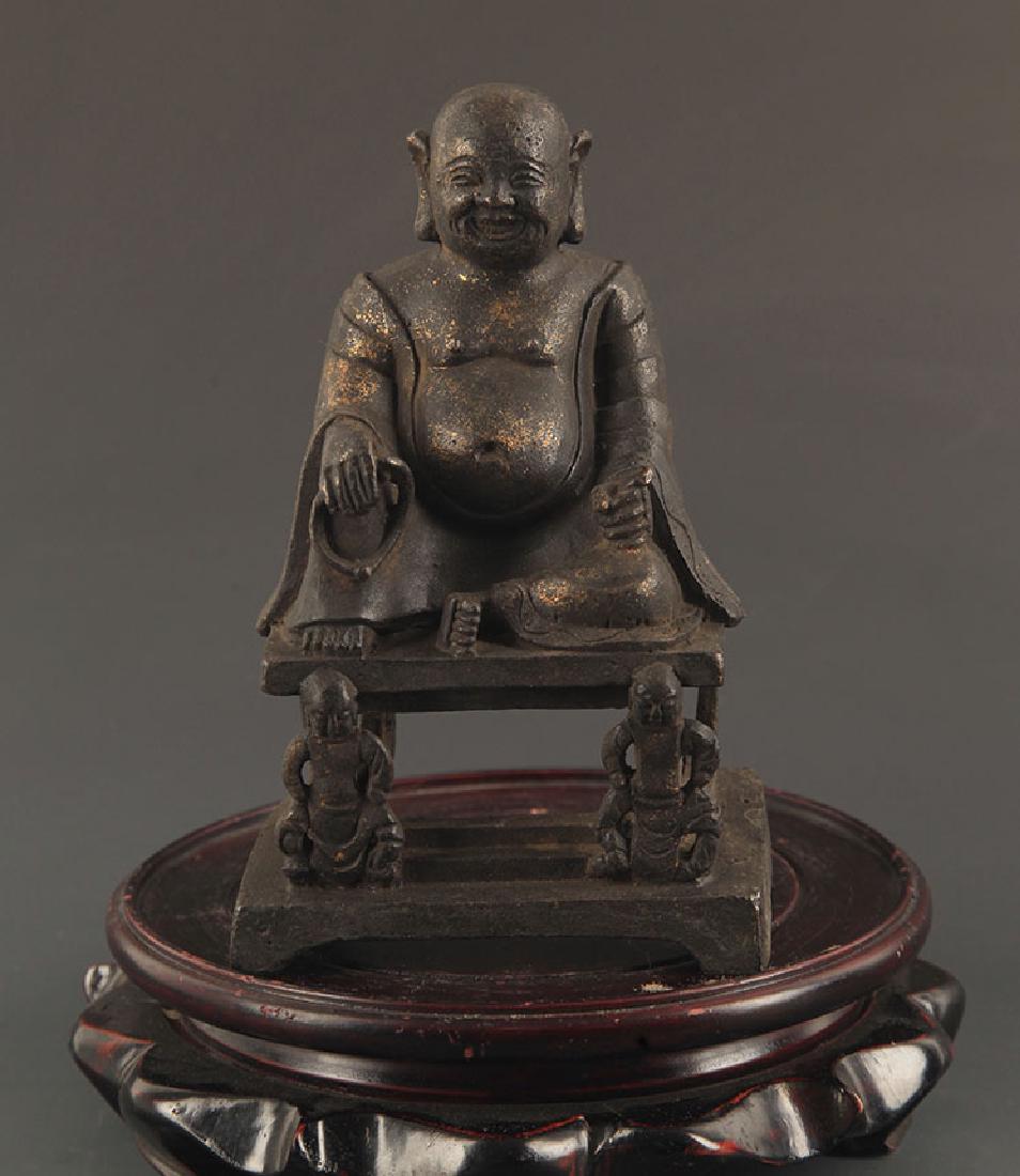 A BRONZE MAITREYA BUDDHA STATUE (1 of 5)