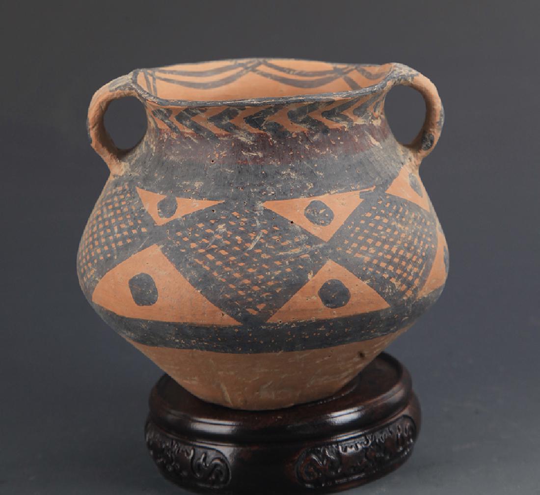 A Yang Shao Culture Style Double Ear Pottery Jar (1 of 5)
