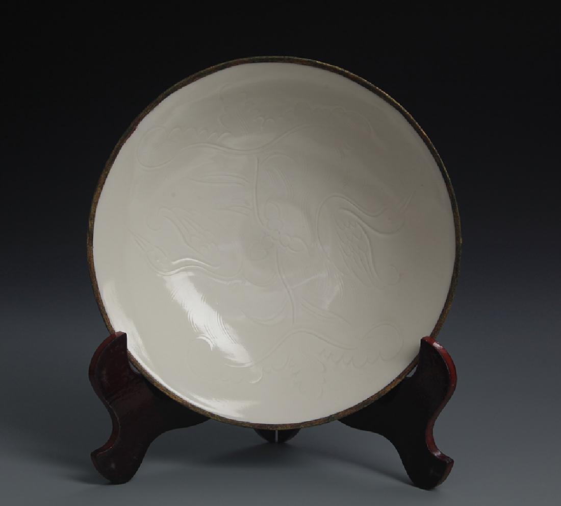 Ding Kiln Lotus Flower Carving Porcelain Plate (1 of 6)