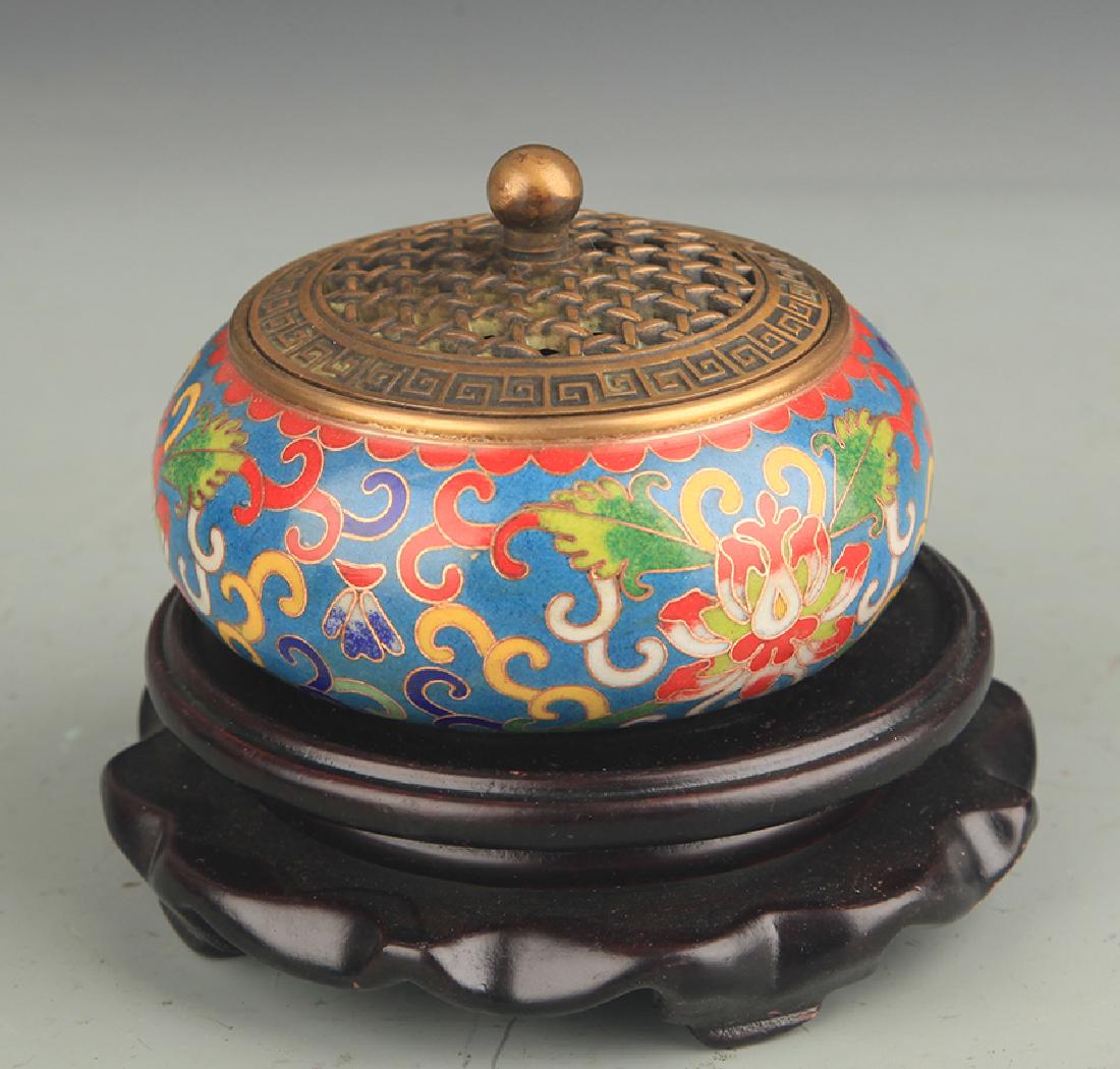 A Cloisonne Enamel Lotus Aromatherapy Burner (1 of 5)