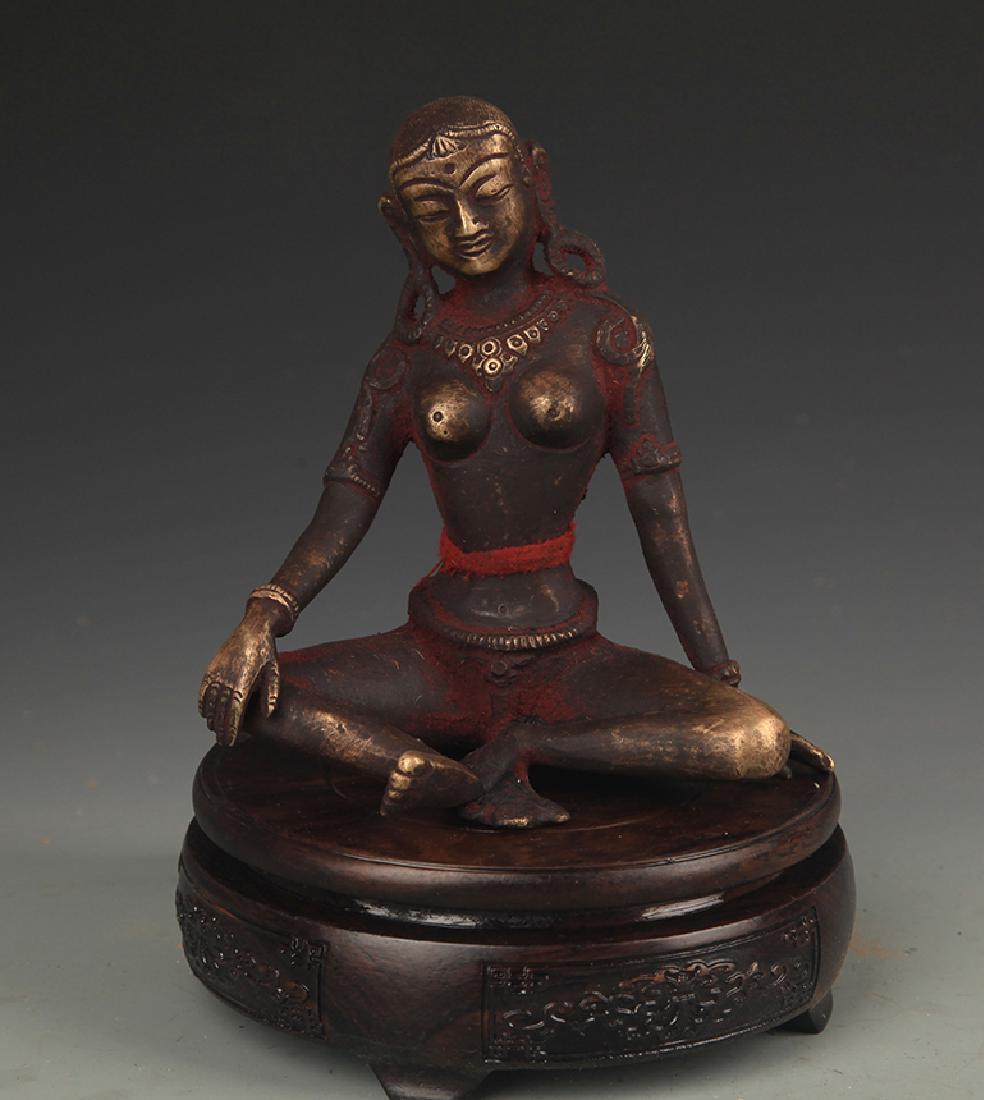 A Tibetan Buddhism Bronze Indra Statue (1 of 5)