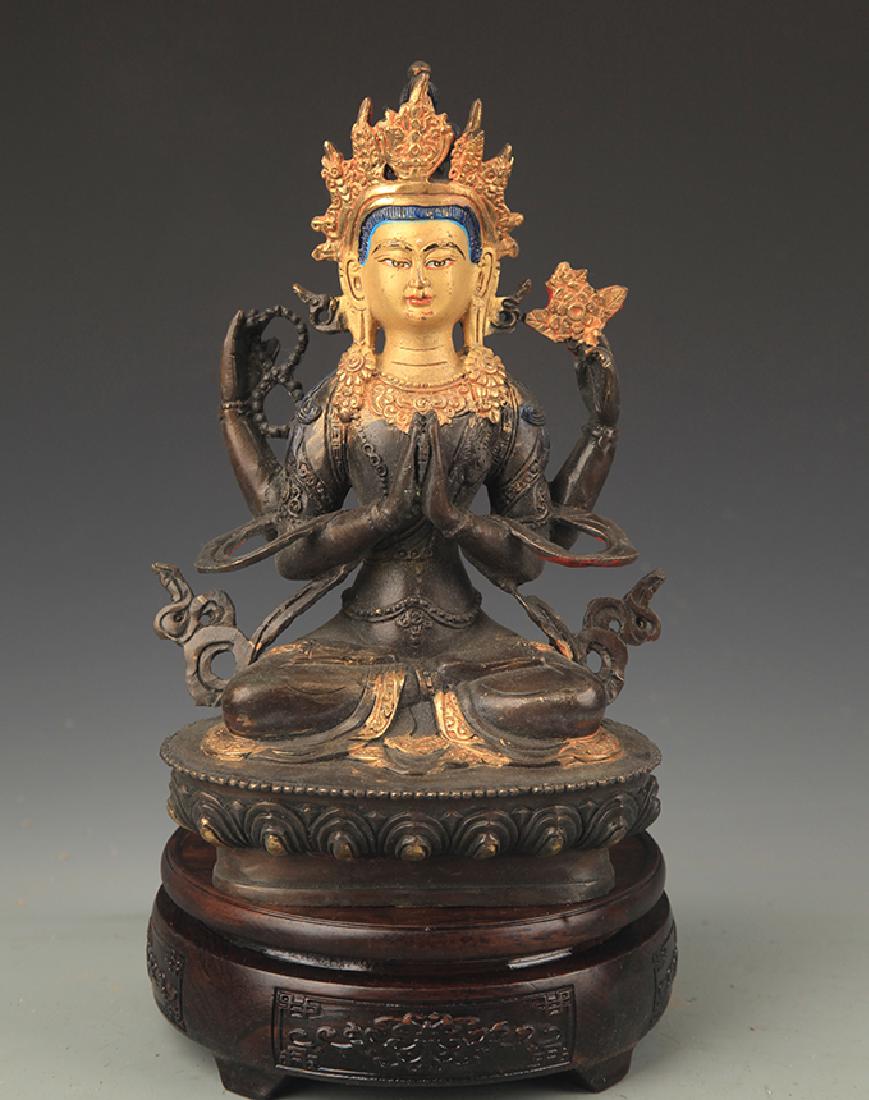 A Tibetan Buddhism Bronze Guan Yin Statue (1 of 5)