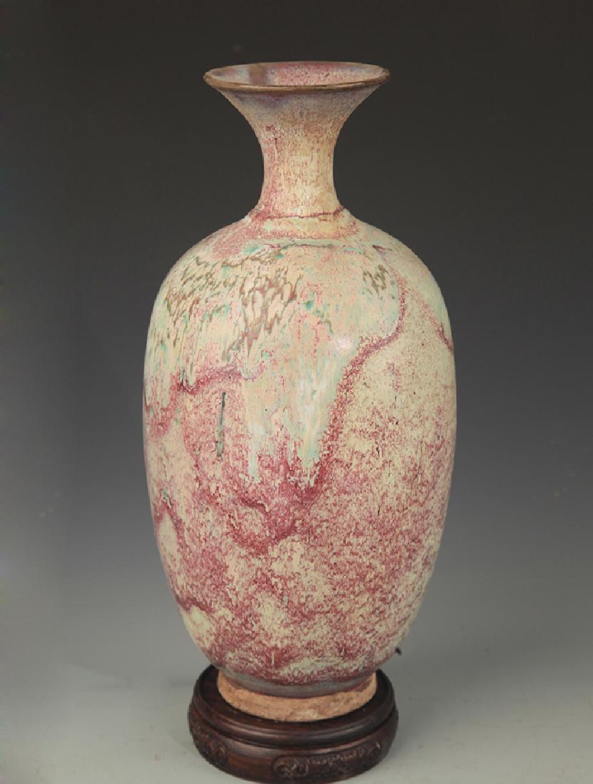 A Lu Jun Glaze Light Red Color Jar: Song Dynasty, High:12.5 inch; Diameter:3.5 inch