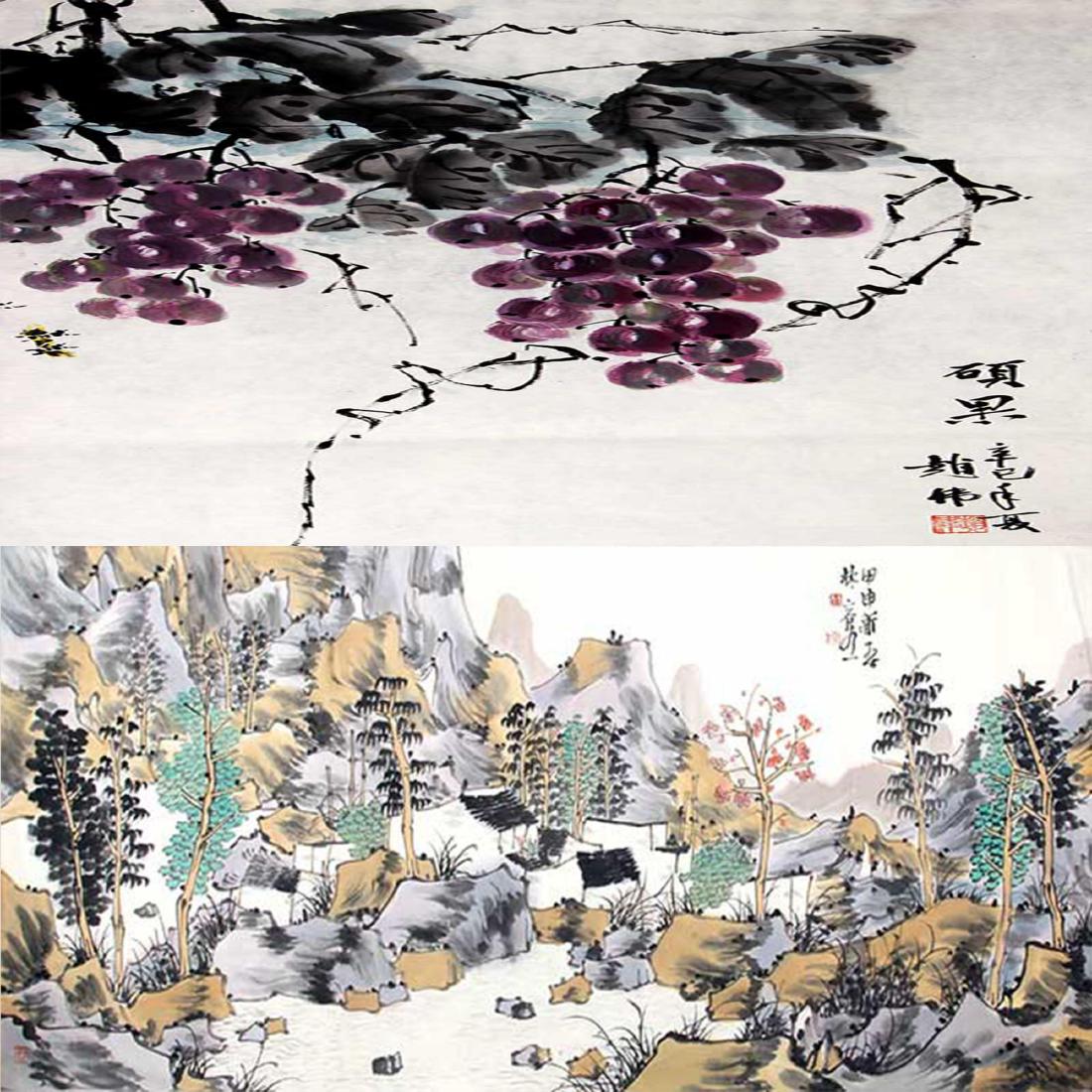 FINE CHINESE PAINTING ATTRIBUTED TO LIN RONG SHENG,: Modern, High: 26.1 inch; Width:17.2 inch