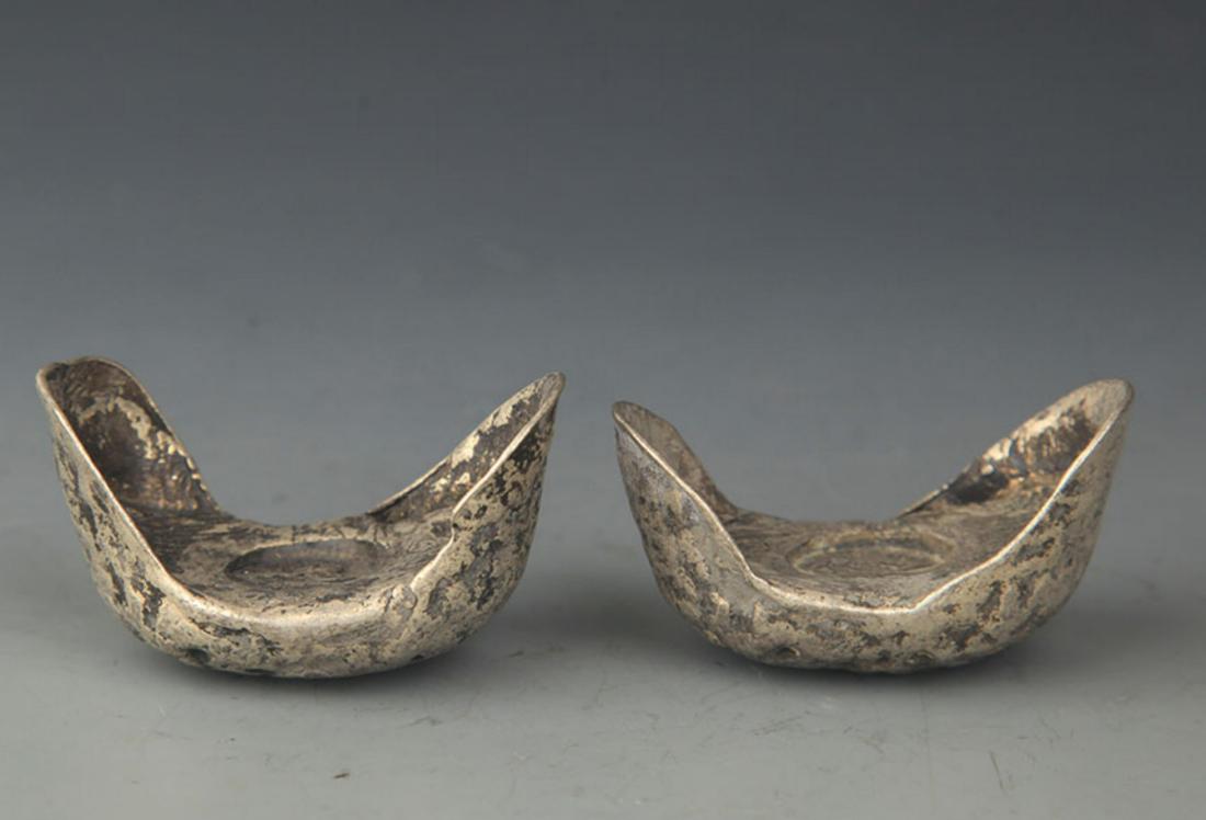 PAIR OF SILVER INGOT WITH "LU" MARK (1 of 3)