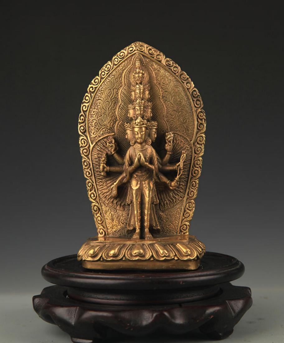 A TIBETAN BUDDHISM BRONZE GUAN YIN STATUE (1 of 6)