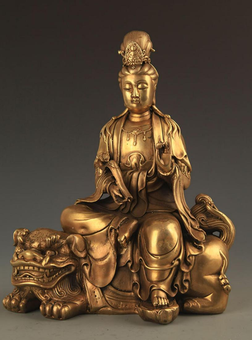 A FINE TIBETAN BRONZE MANJUSHRI BUDDHA (1 of 5)
