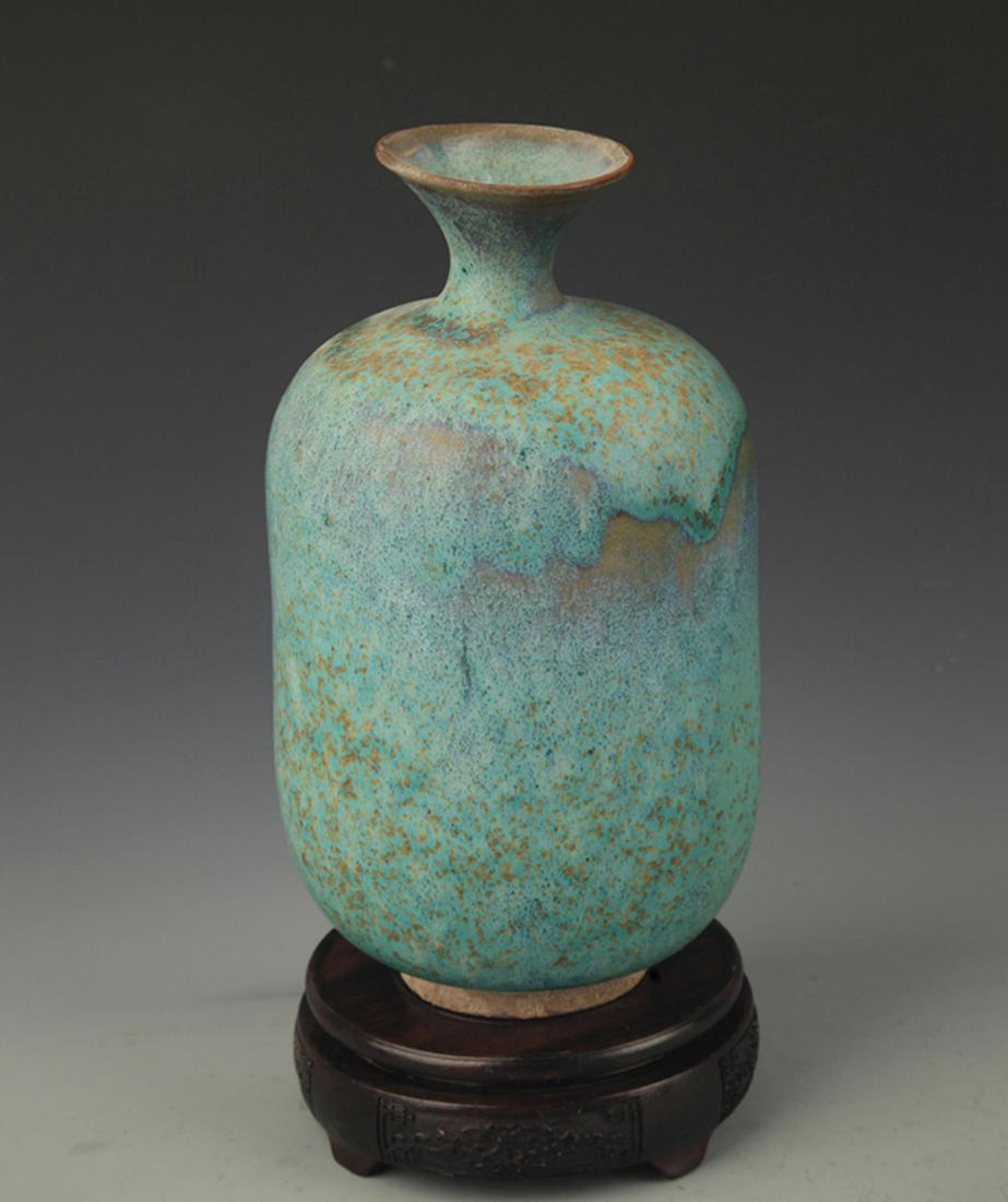 LU JUN KILN DECOREATIONAL VASE: Song Dynasty, High: 10.00 inch; Diameter: 2.75 inch