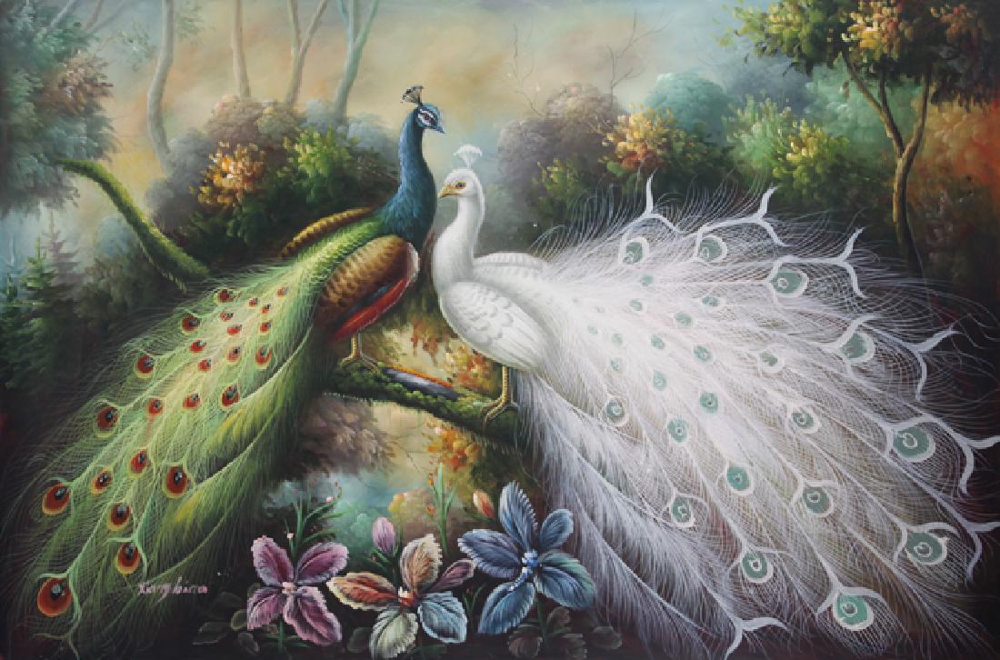 A FINE OIL PAINTING ATTRIBUTED TO, LI XIANG BIAO (1 of 3)