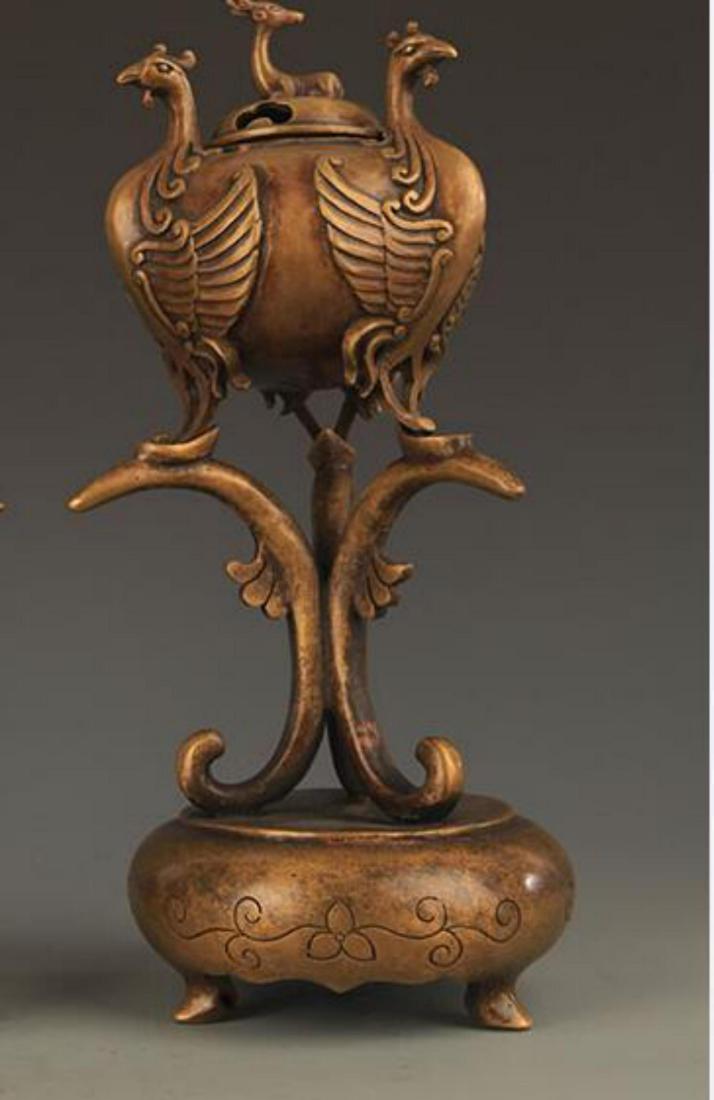 A HIGH FOOT CHICKEN STYLE BRONZE AROMATHERAPY (1 of 5)