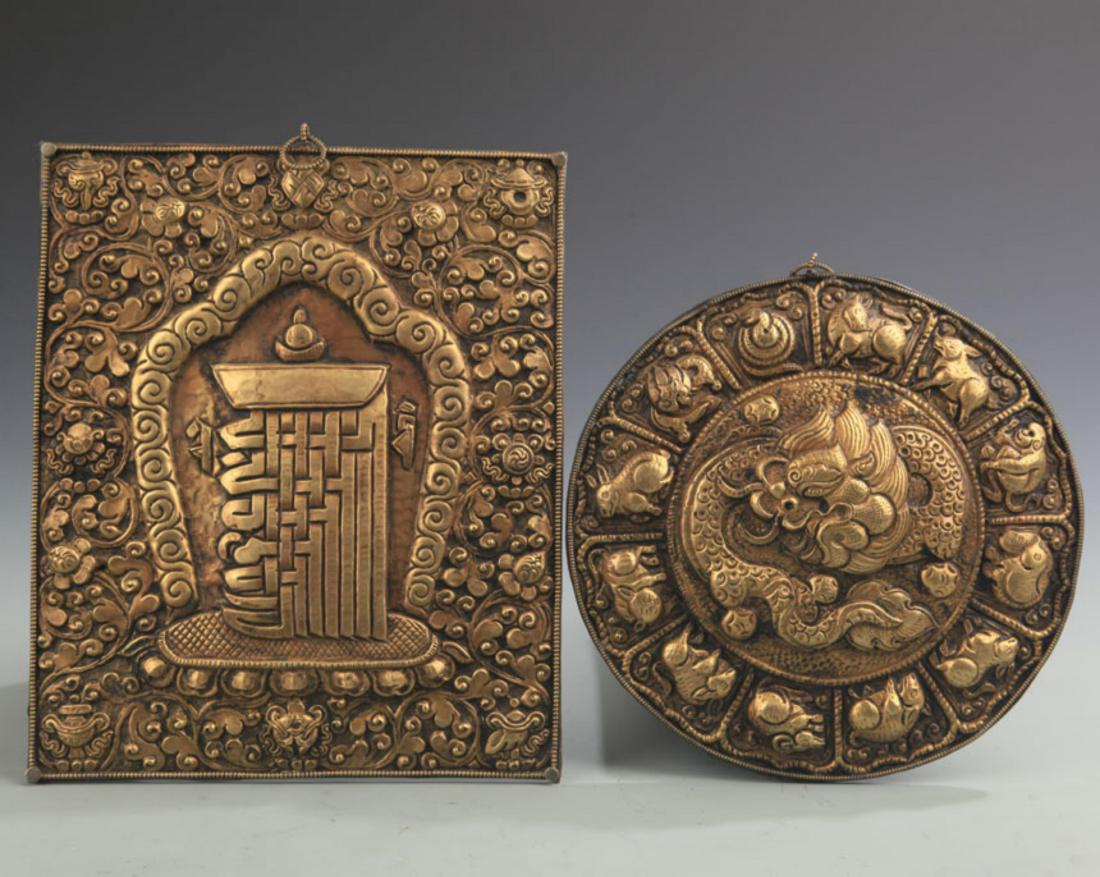 GROUP OF FINELY CARVED TIBETAN BUDDHIST WALL PANEL (1 of 6)