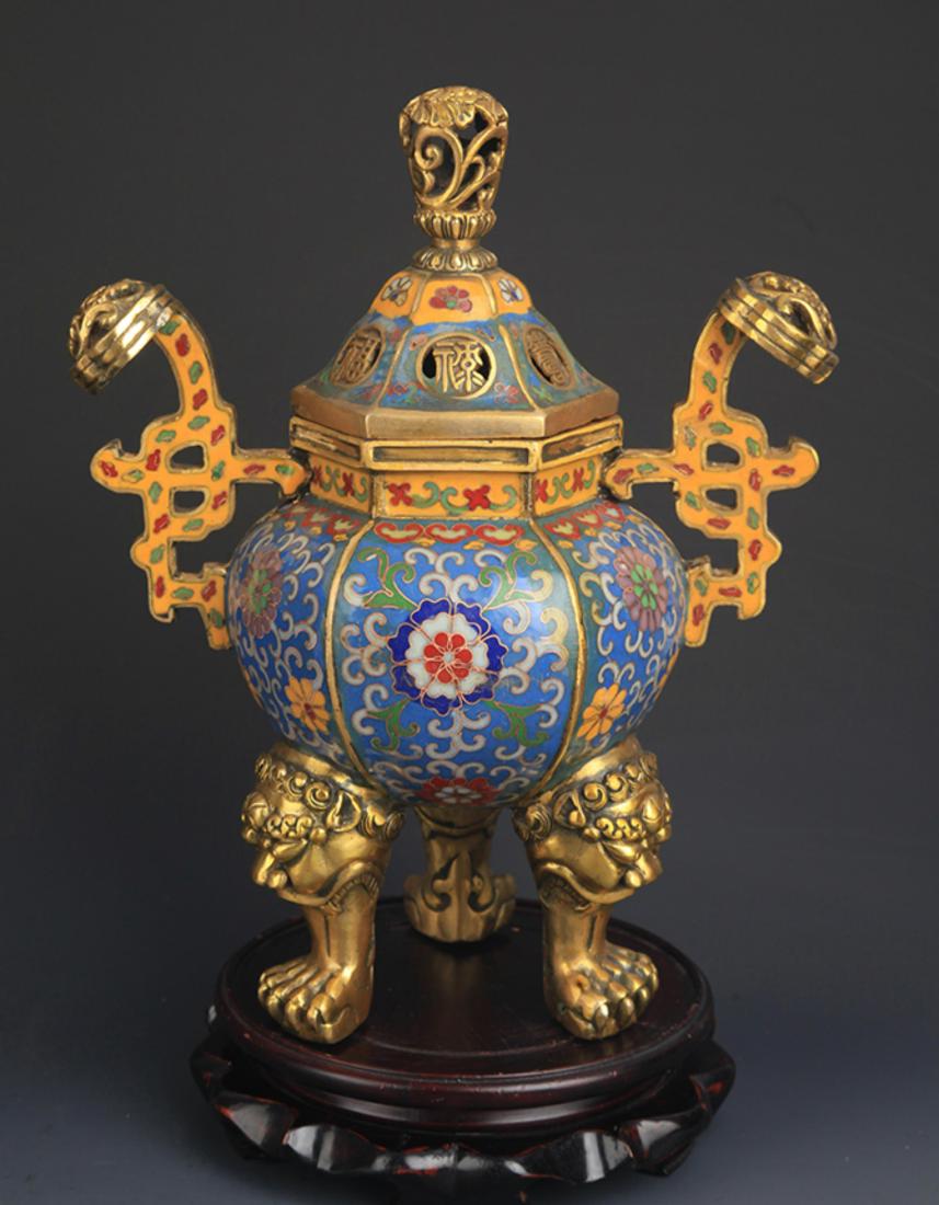 CLOISONNE ENAMEL LONGEVITY PATTERN AROMATHERAPY (1 of 6)