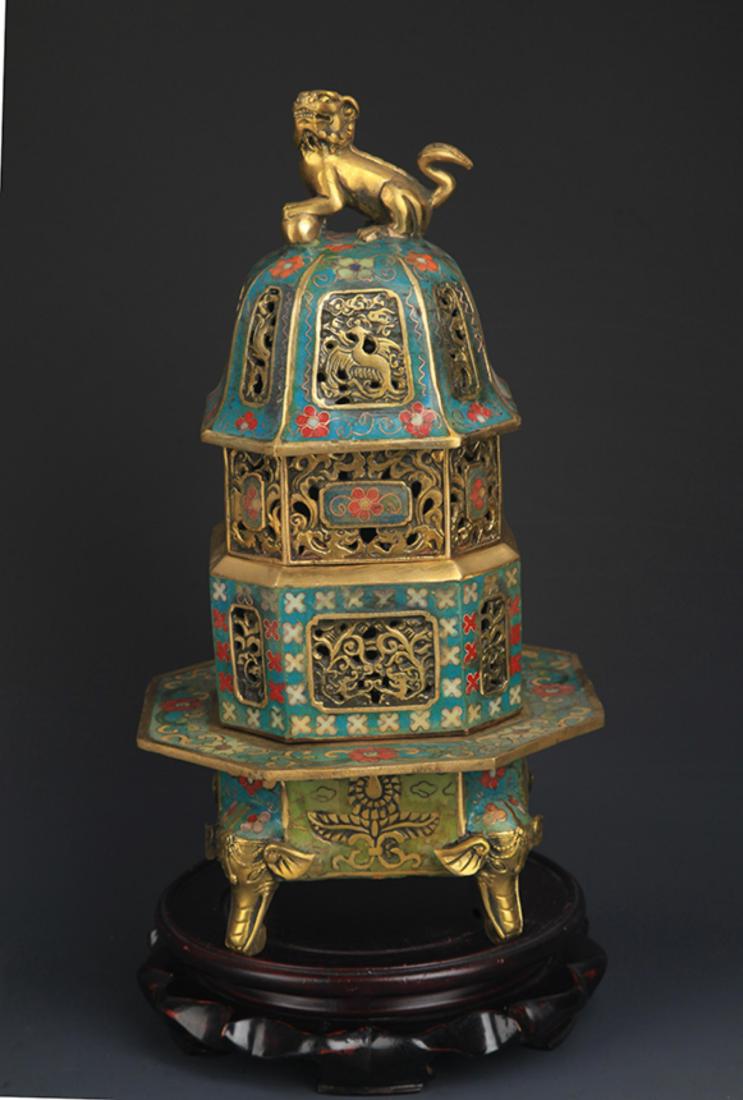 CLOISONNE ENAMEL PHOENIX PATTERN AROMATHERAPY (1 of 7)