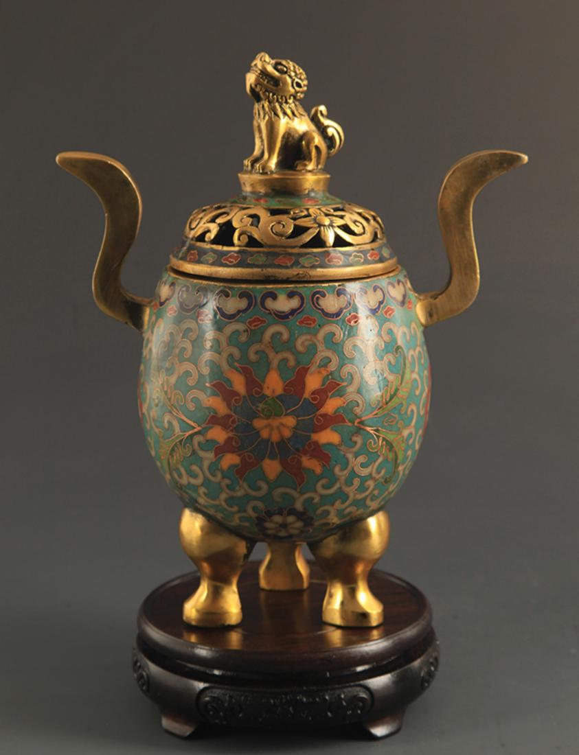 A BRONZE CLOISONNE ANIMAL TOP AROMATHERAPY (1 of 9)