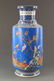BLUE GLAZED FAIENCE COLOR FLOWER AND BIRD WOODEN CLUB