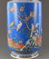 BLUE GLAZED FAIENCE COLOR FLOWER AND BIRD WOODEN CLUB - 3
