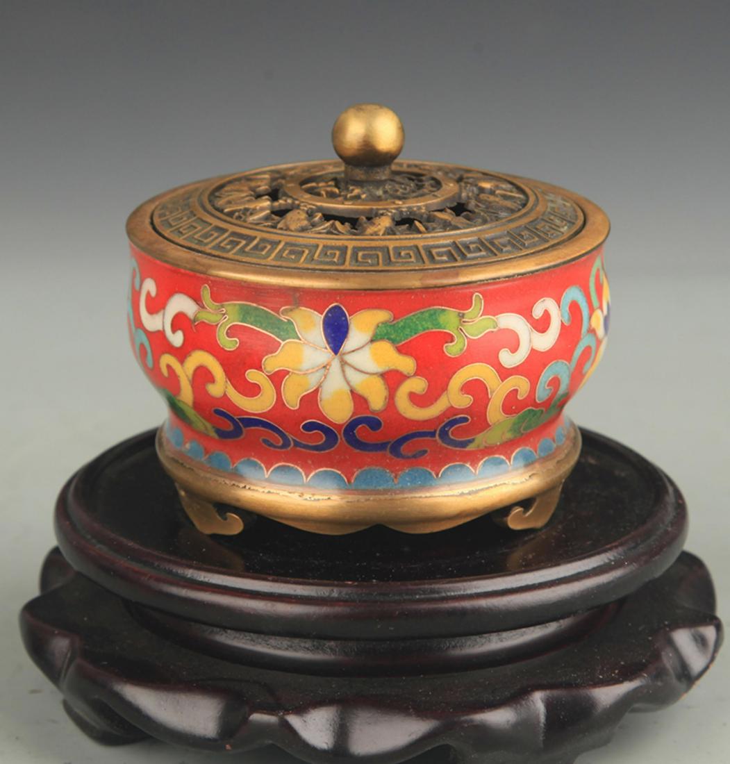 CLOISONNE ENAMEL HALLOW TOP AROMATHERAPY (1 of 5)