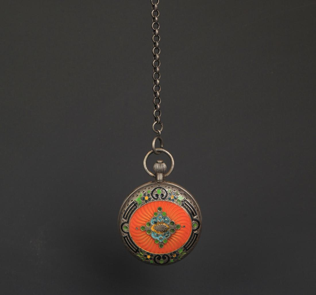A FINE ENAMEL COLOR POCKET WATCH (1 of 6)