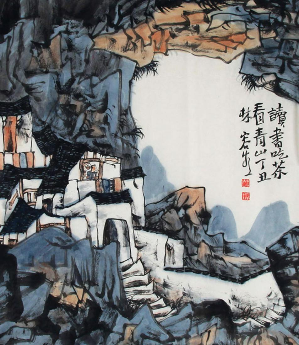 LIN RONG SHENG, CHINESE PAINTING ATTRIBUTED TO: Contemporary, High: 28.1 inch; Width: 24.6 inch