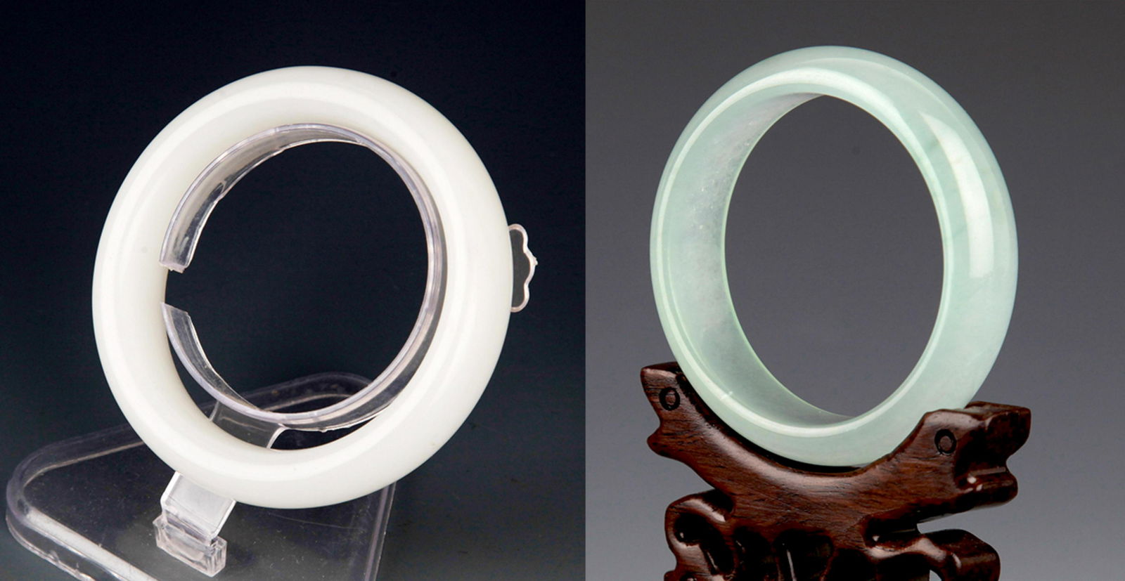 A GROUP OF JADE BANGLES (1 of 7)