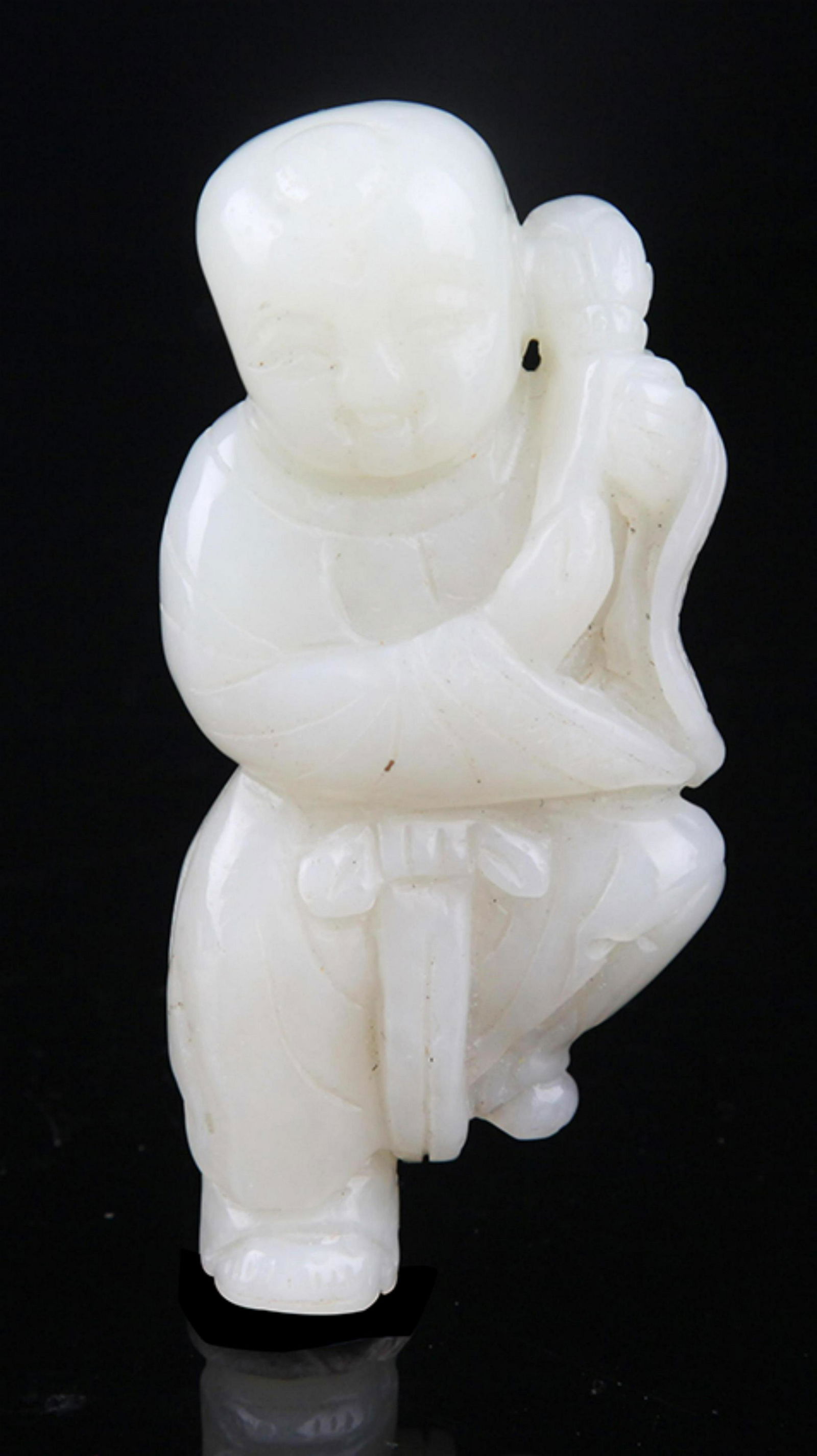 A FINE BOY FIGURE HETIAN JADE DECORATION (1 of 5)