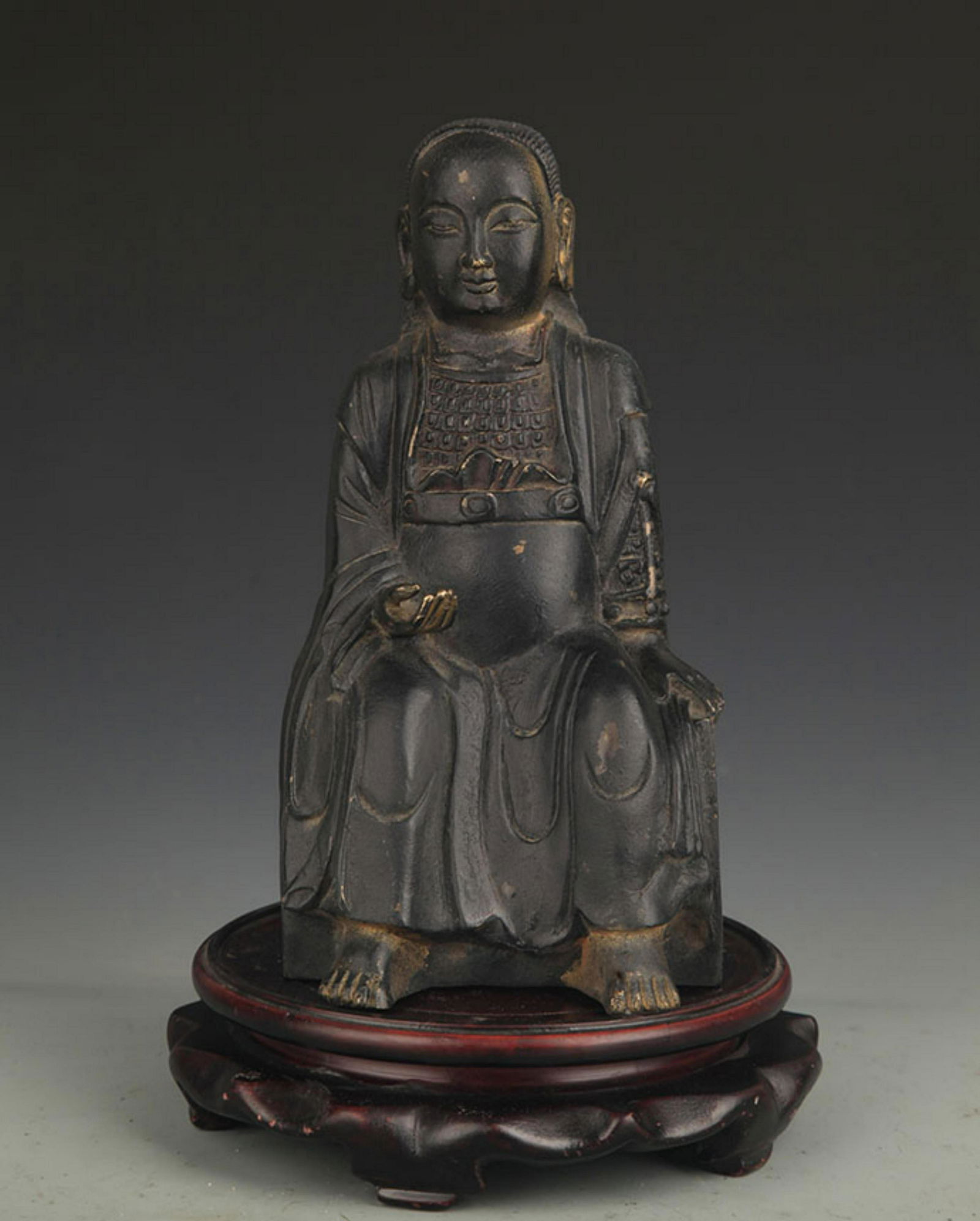 A BRONZE ZHEN WU EMPEROR STATUE (1 of 7)