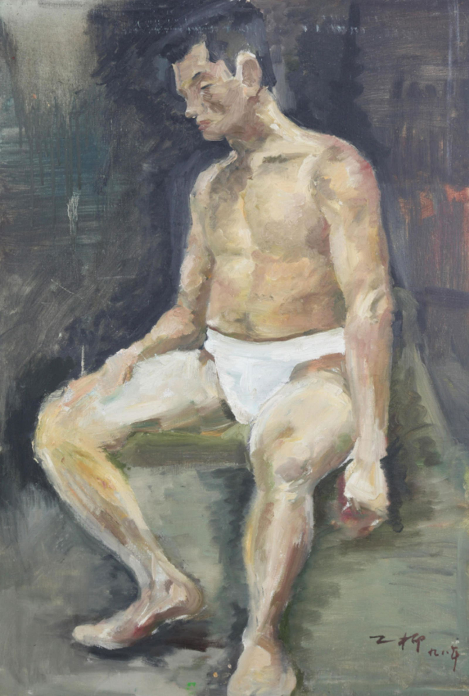 A FINE OIL PAINTING, ATTRIBUTED TO LUO GONG LIU (1 of 5)