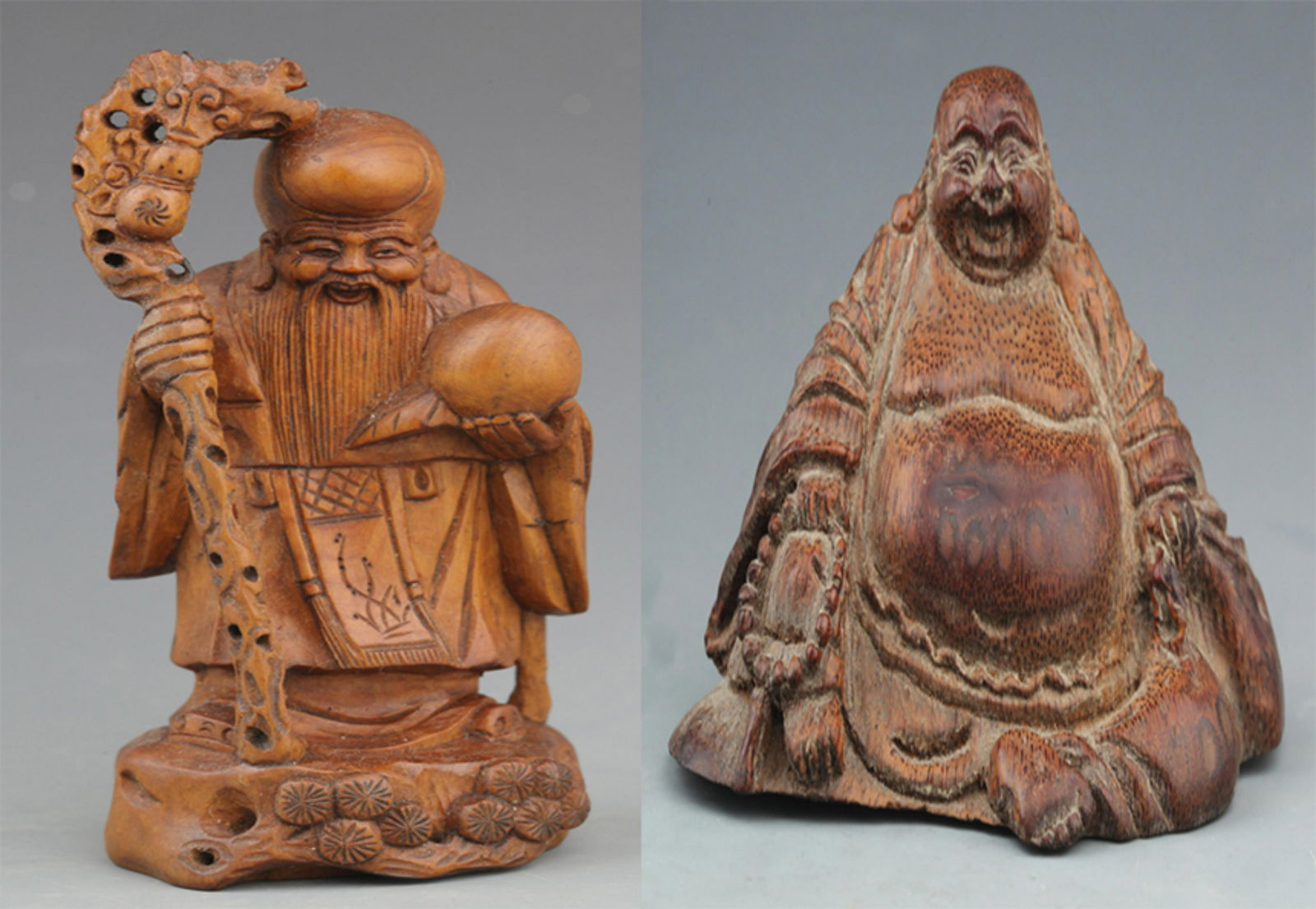 GROUP OF TWO FINELY CARVED WOODEN DECORATION (1 of 10)