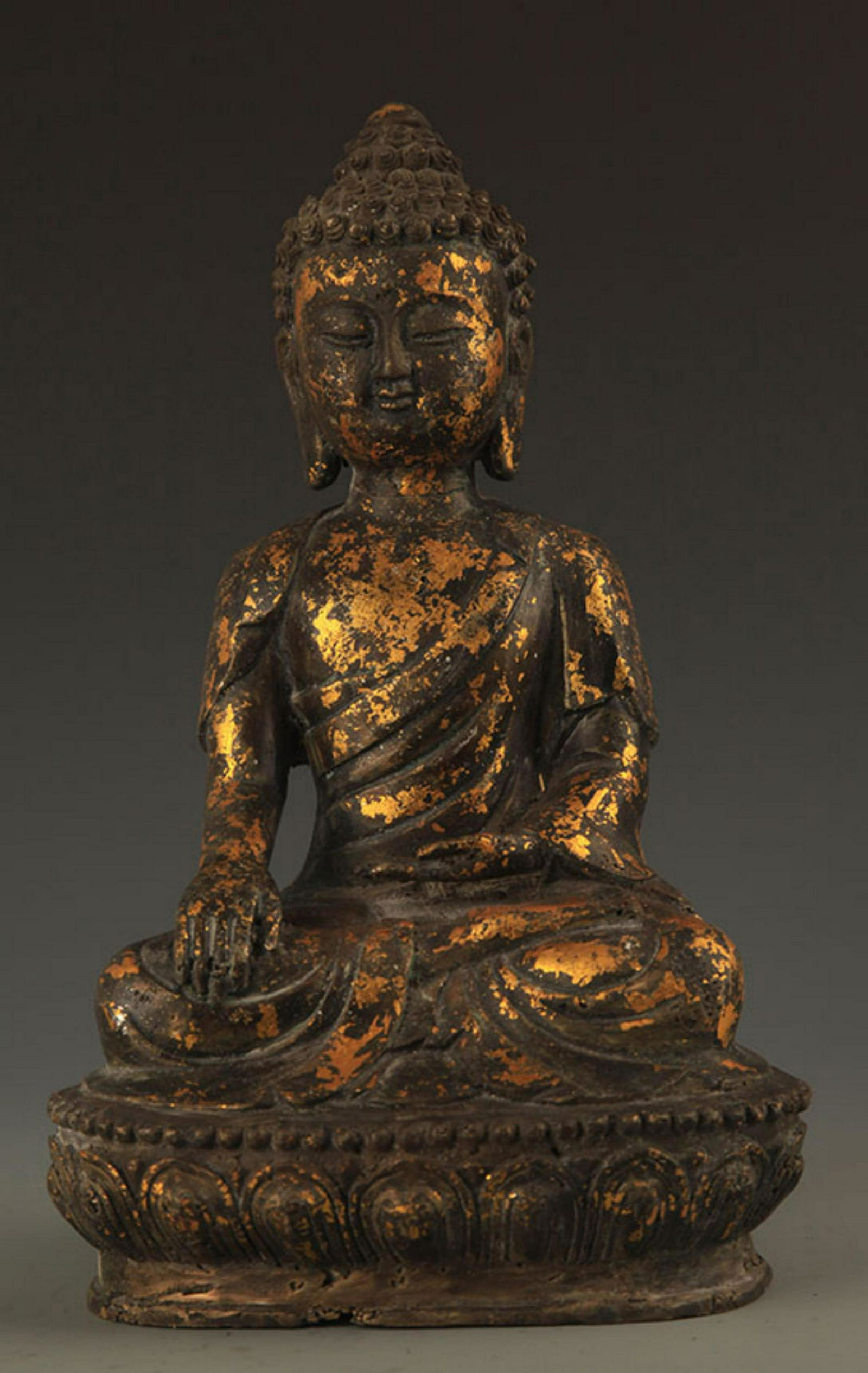 FINE BRONZE AKSHOBHYA BUDDHA  FIGURE (1 of 5)